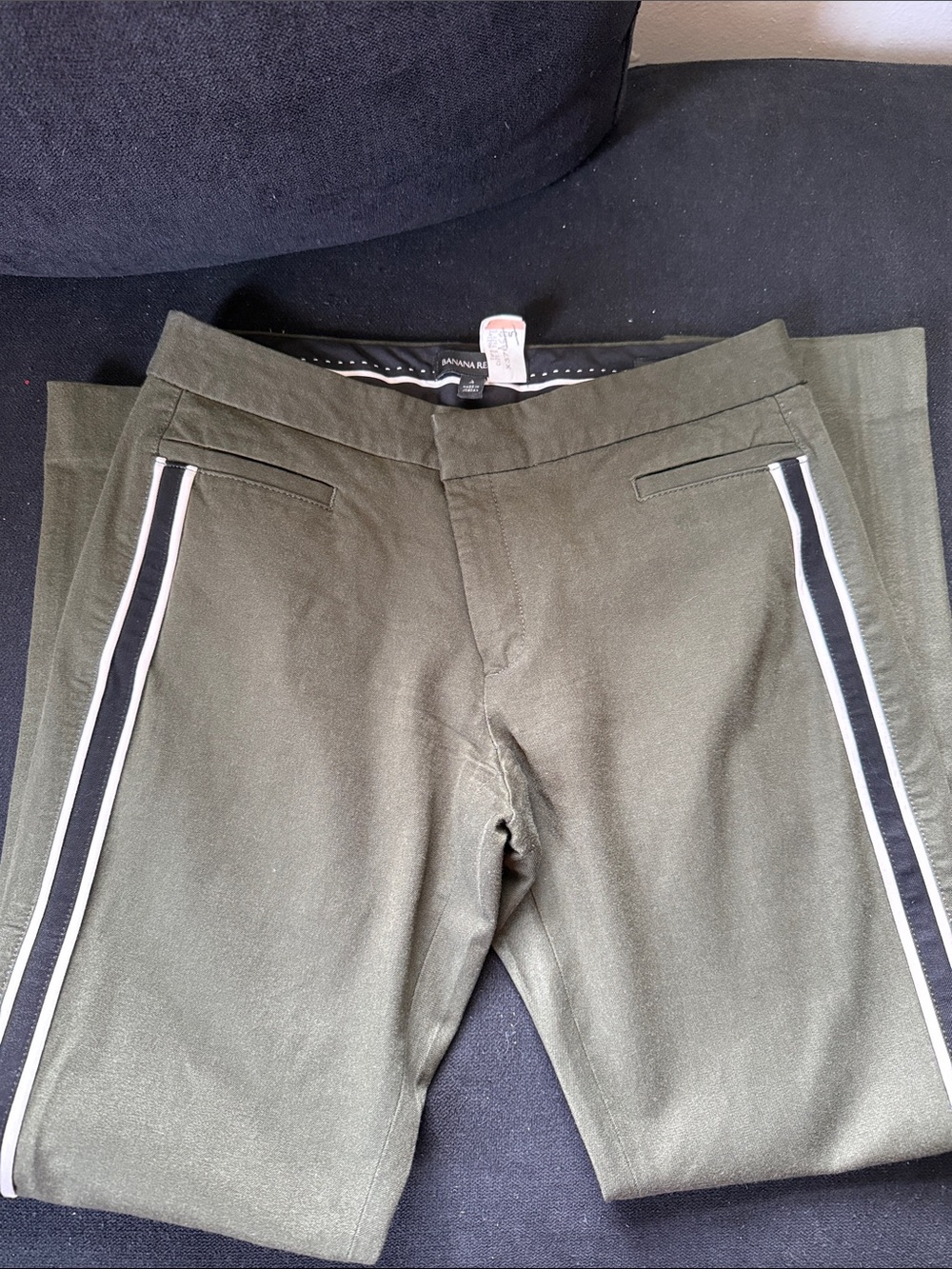 Women’s  Olive Green Track Stripe Pant